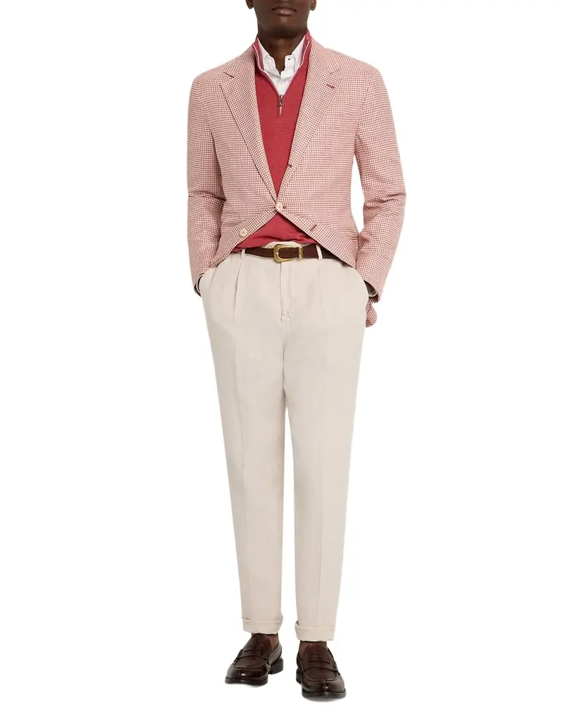 Brunello Cucinelli Men 's Wool Straight-Leg Pleated Pants