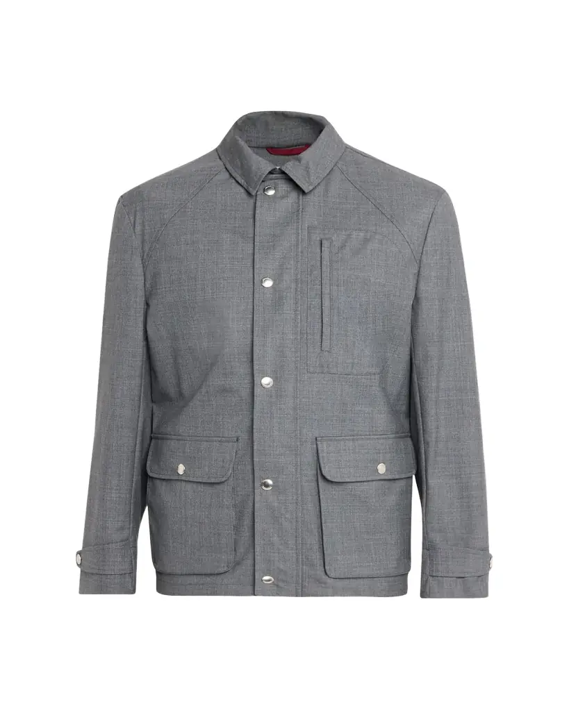 Brunello Cucinelli Men's Water-Resistant Wool Shirt Jacket - Women's Clothing