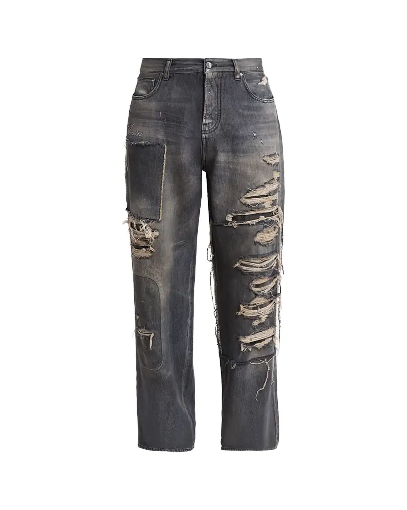 Amiri Men's Distressed Stretch Straight-Fit Jeans