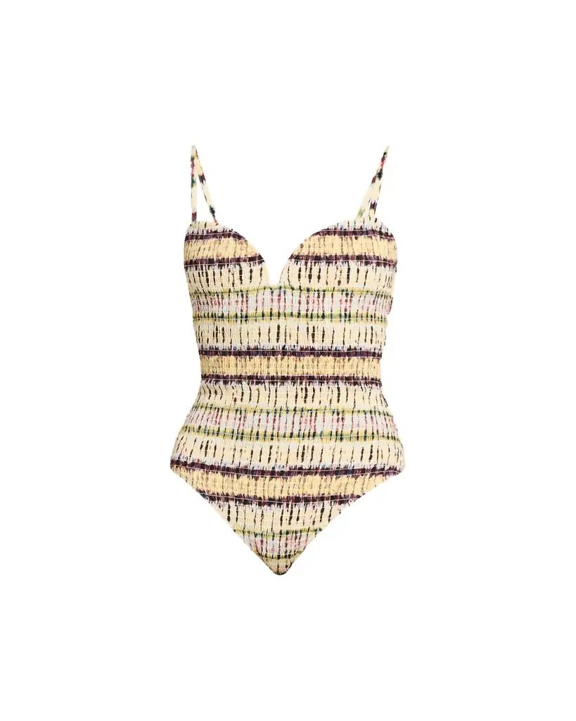 Ulla Johnson Biarritz Smocked One-Piece Swimsuit