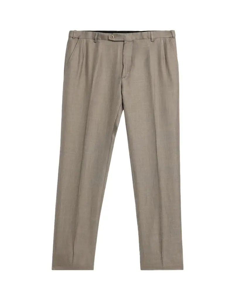 Brioni Men's Silk Twill Flat-Front Trousers