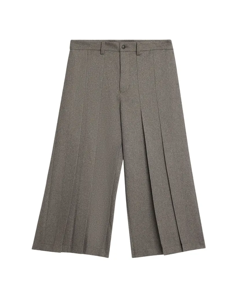 IM MEN Men's Wool Like Light Pleated Trousers