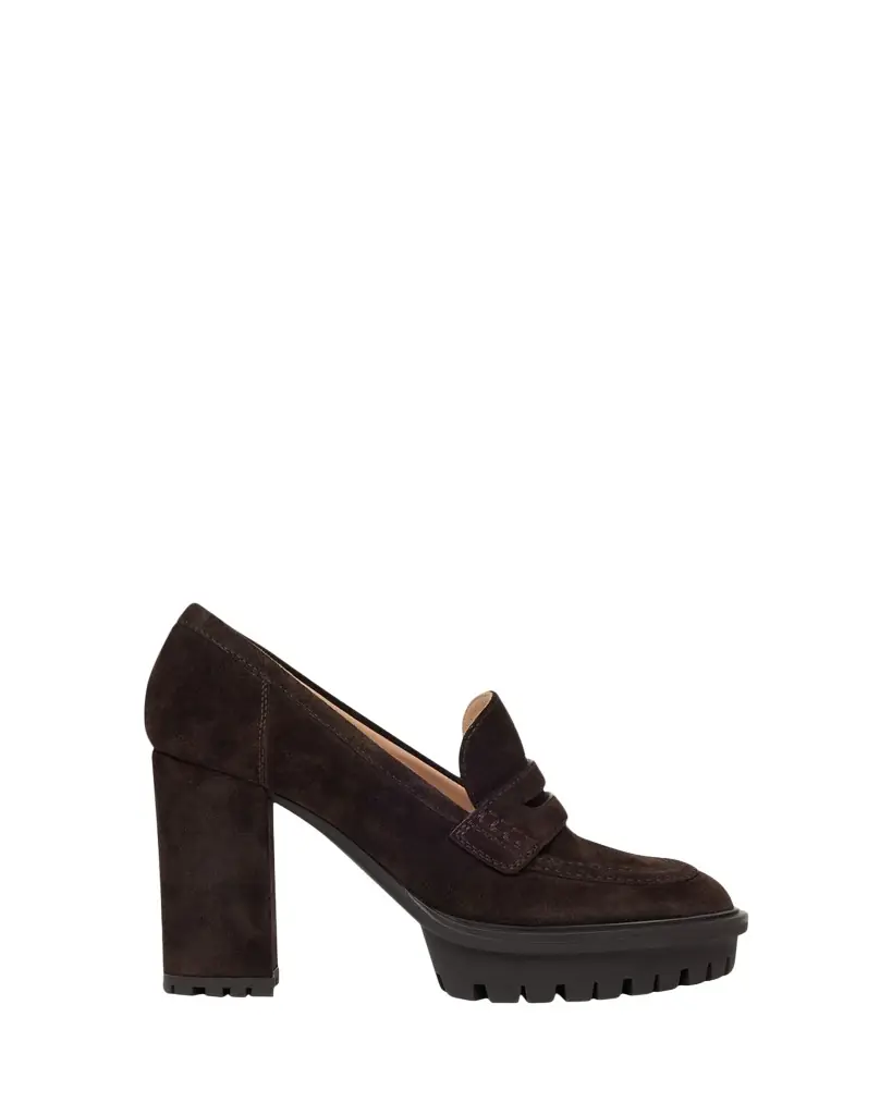 Gianvito Rossi 70mm Suede Platform Penny Loafers