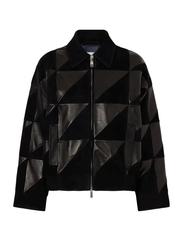 Versace Paneled Leather Jacket