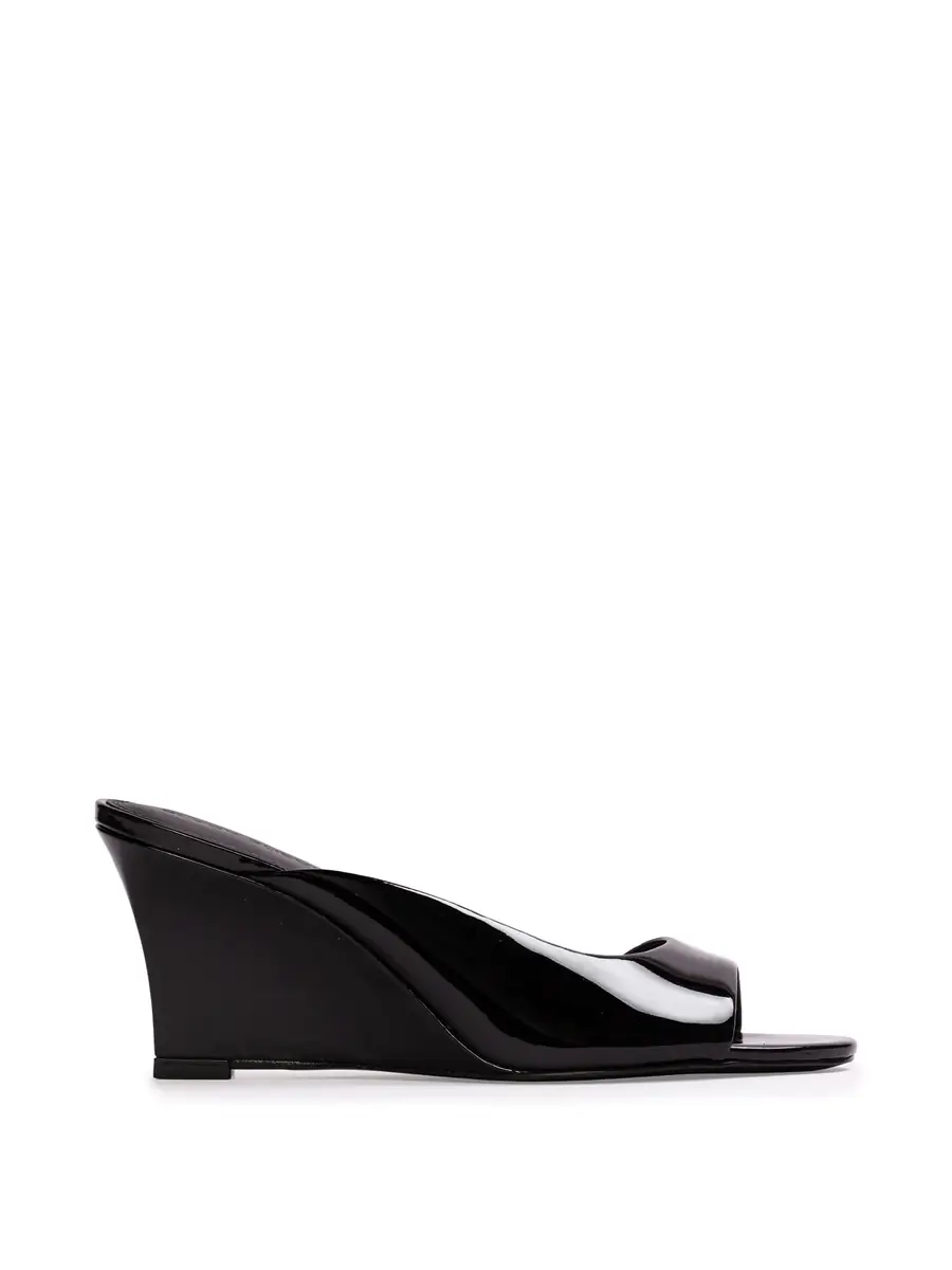 Black Suede Studio Arisha 70 Wedge Mules
