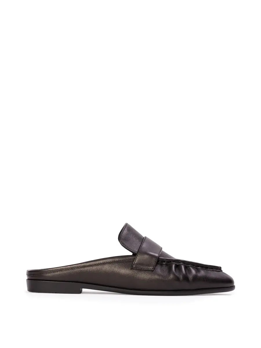 Black Suede Studio Gabby Loafer Mules