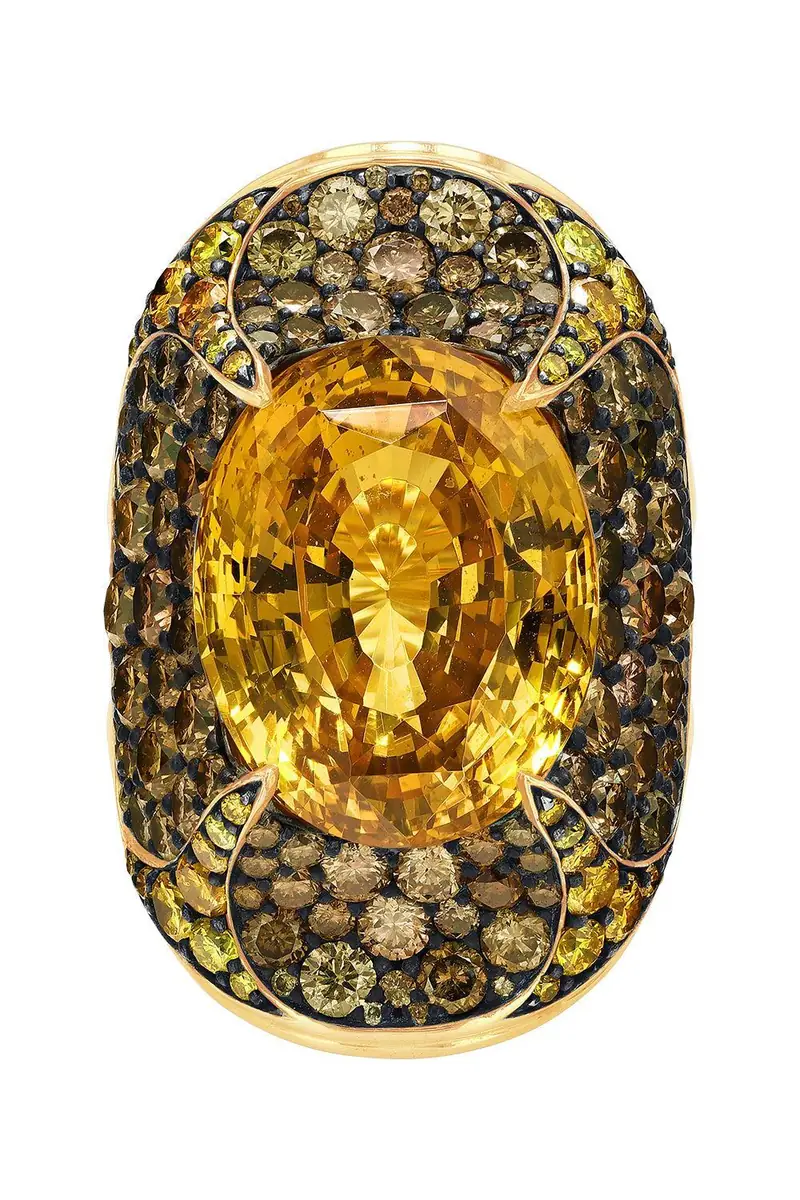 VRAM Brown Zircon Triple Ring
