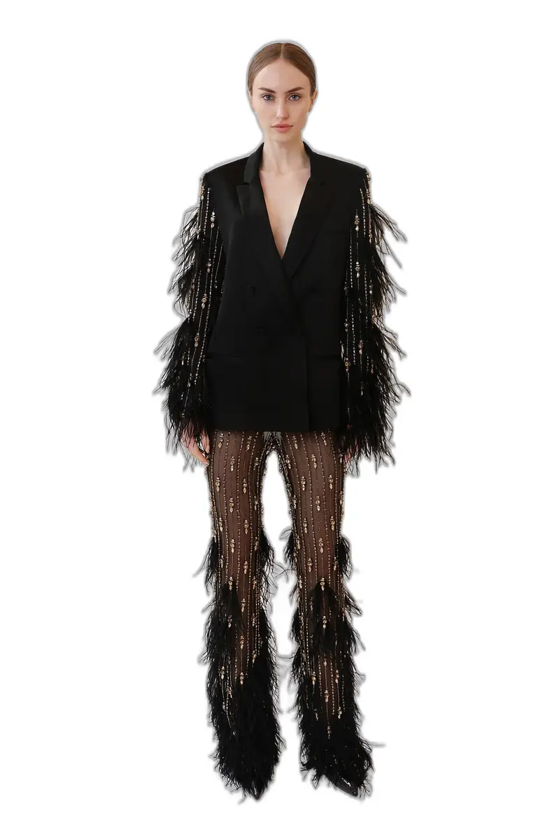 LAPOINTE Deco Stripe Embroidery Flare Pant