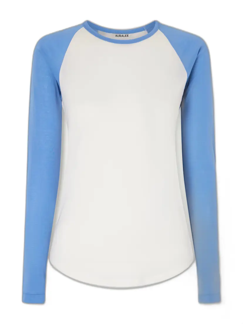 Auralee Two-tone Cotton-jersey T-shirt