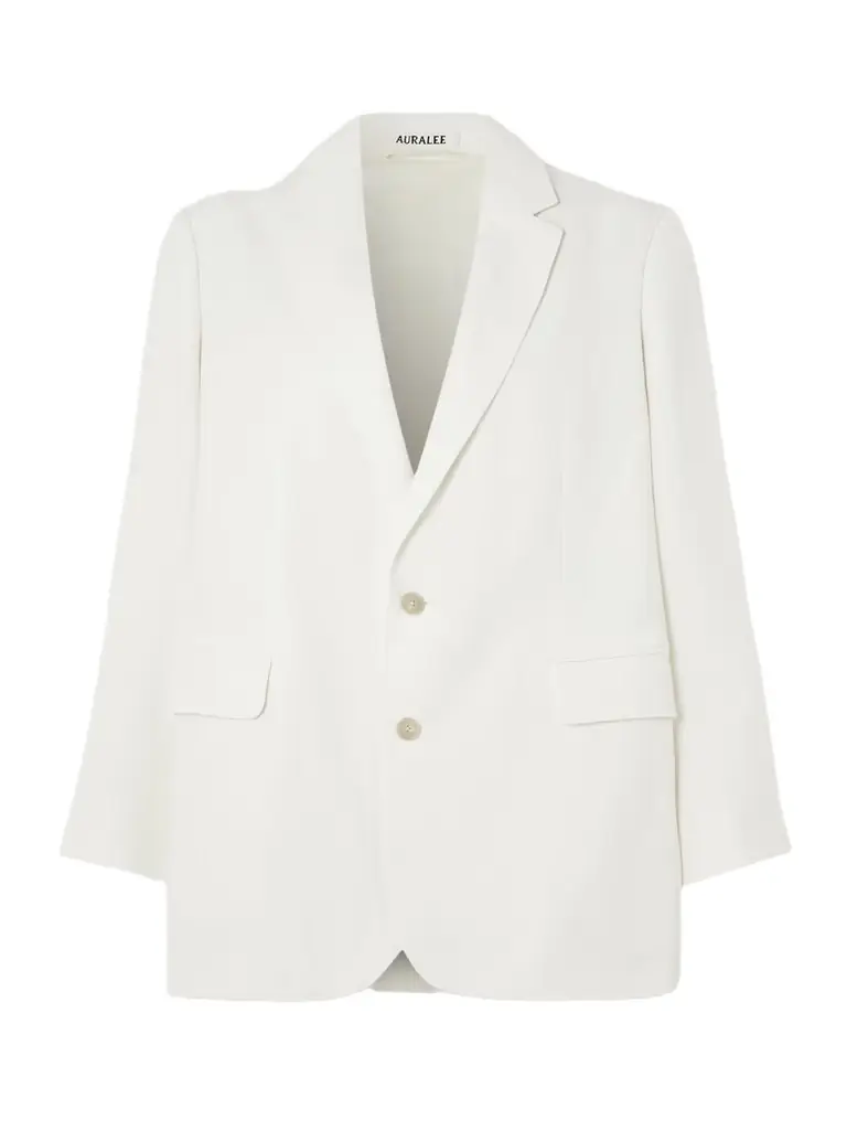 Auralee Oversized Wool, Cotton And Linen-blend Oxford Blazer