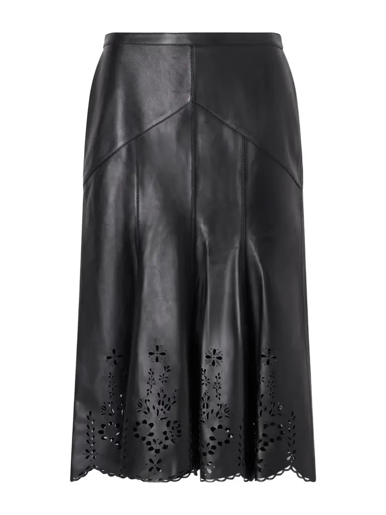 Isabel Marant Nisia Laser-cut Leather Midi Skirt