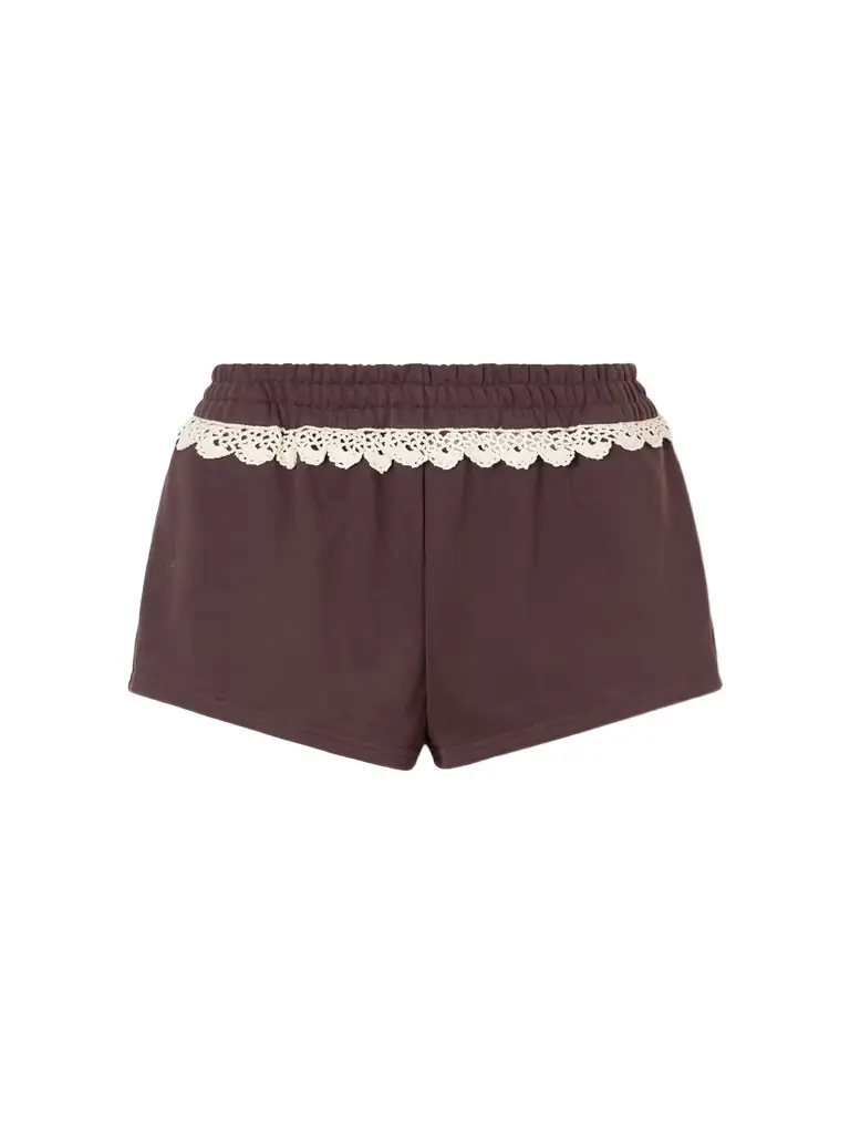 Magda Butrym Lace-trimmed Cotton-jersey Shorts