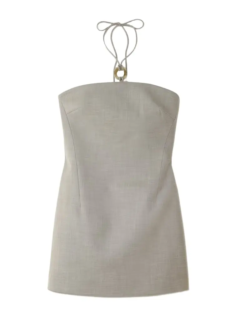 SIR. Solene Embellished Woven Halterneck Mini Dress