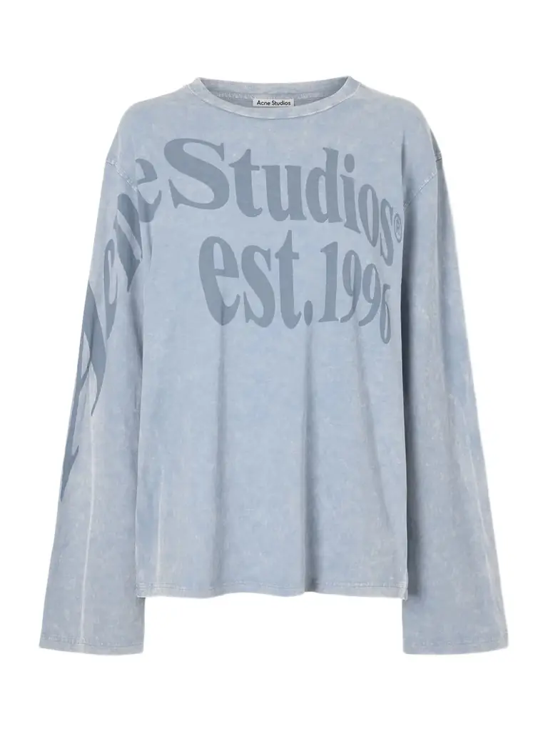Acne Studios Printed Hemp And Cotton-blend Jersey T-shirt