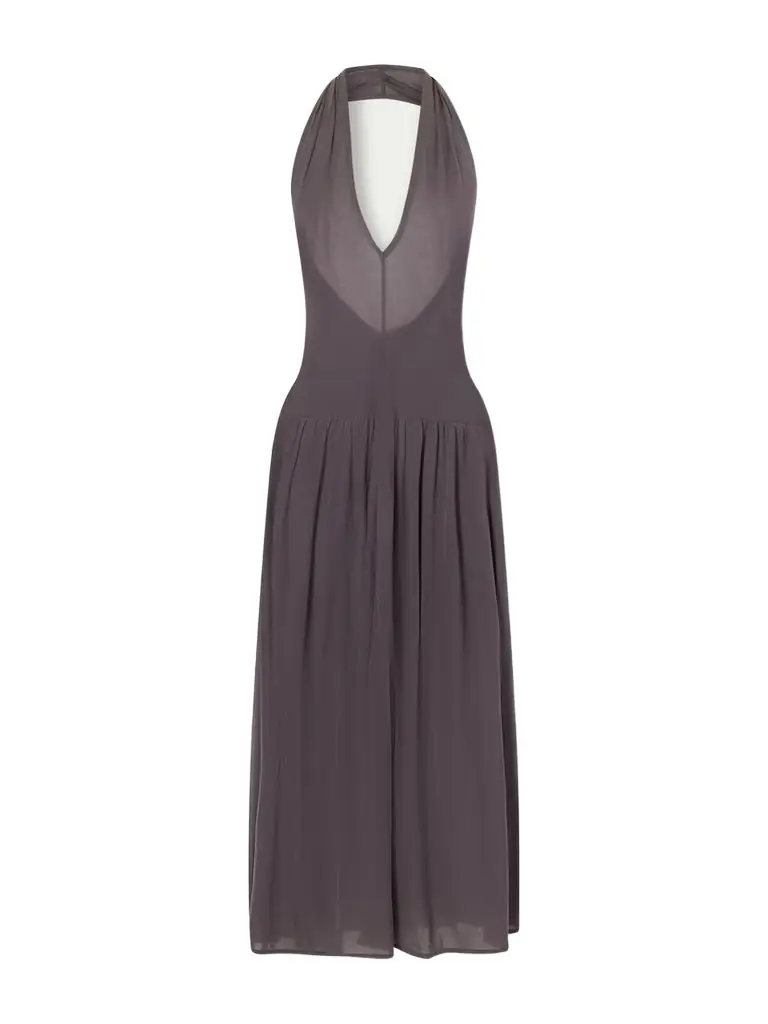 St. Agni Tencel™ Lyocell Halterneck Midi Dress