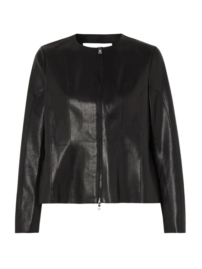 Nour Hammour Paneled Leather Jacket