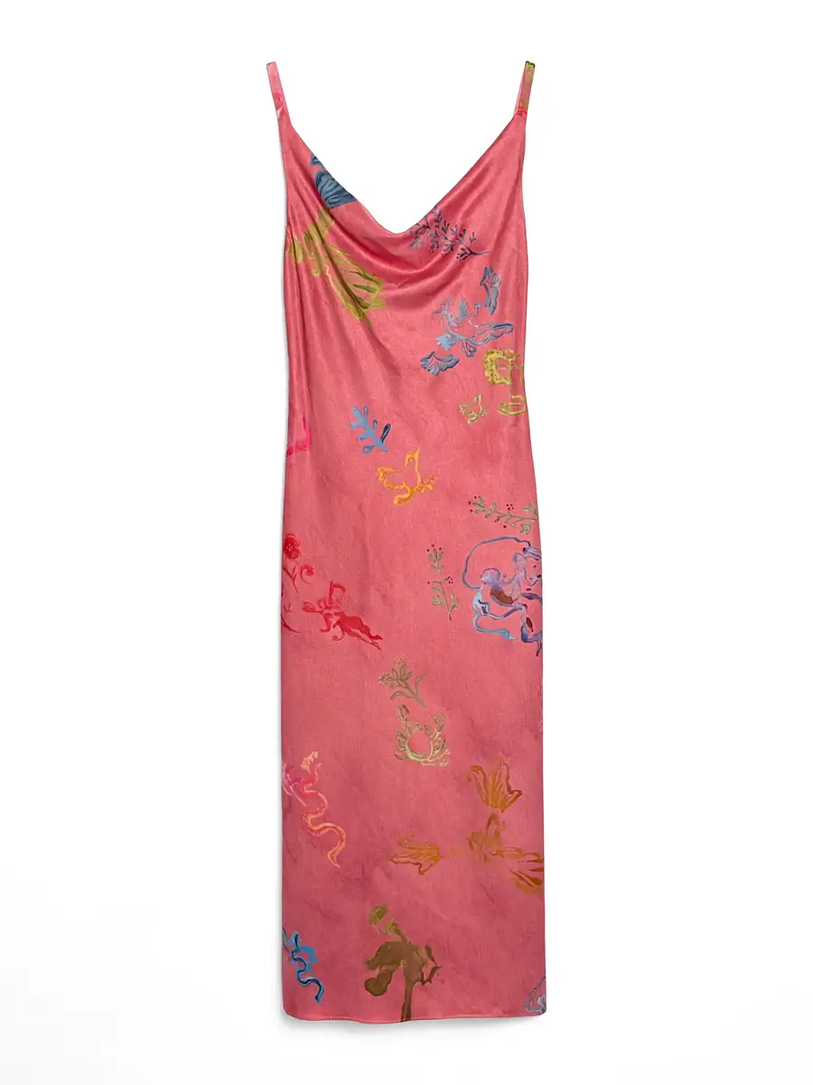 ALEJANDRA ALONSO ROJAS Cowl Neck Bias Midi Dress