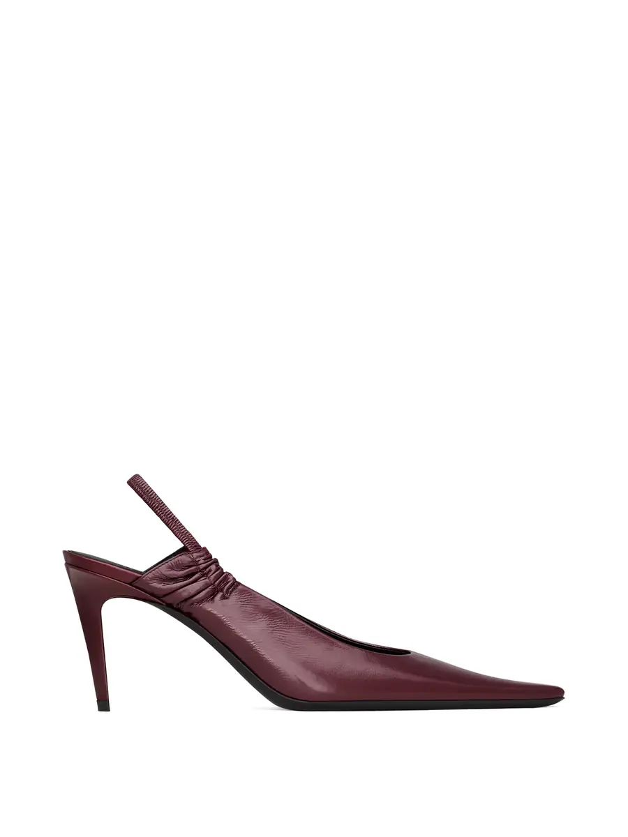 Saint Laurent Smooth Leather Anne-Marie Slingback Pumps