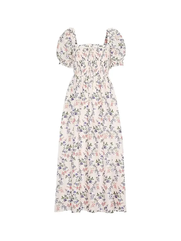 Hill House Home Women's The Scarlett Midi Nap Dress - Pink Scallop Bow Chintz