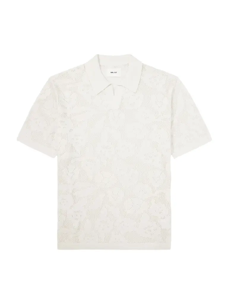 NN07 Ryan Flower 60019 Knitted Cotton Polo Shirt - Men