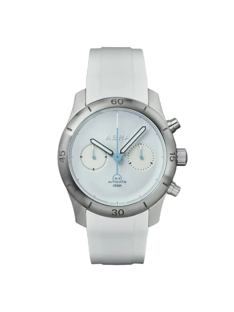 Aera C-1 Cloud Automatic Chronograph 42mm Stainless Steel and Rubber Watch - Men