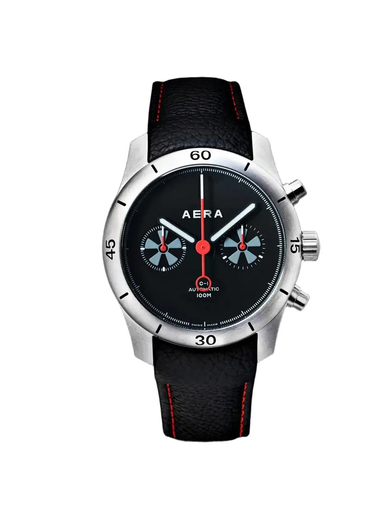 Aera C-1 Rennsport Limited Edition Automatic Chronograph 42mm Stainless Steel and Leather Watch - Men