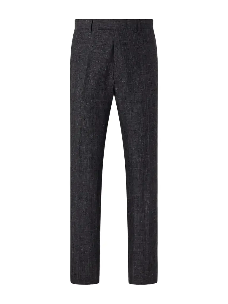 MR P. Linen Delave Check Slim Suit Trousers - Men
