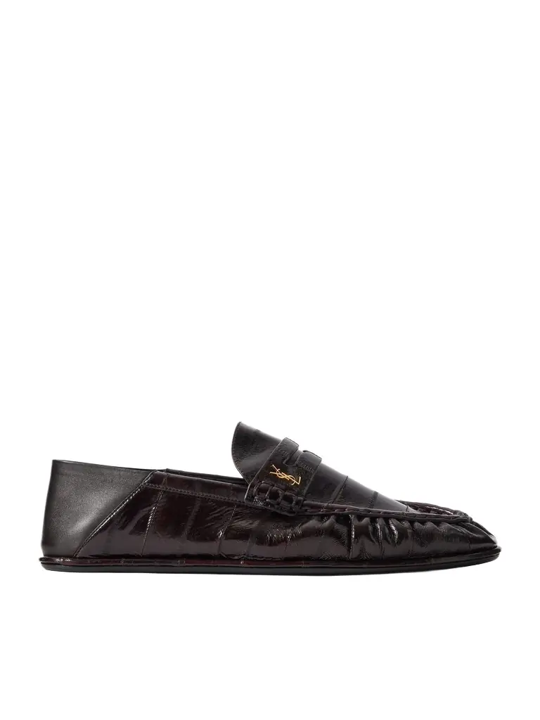 Saint Laurent Le Loafer Monogram Logo-Appliquéd Eel Penny Loafers - Men