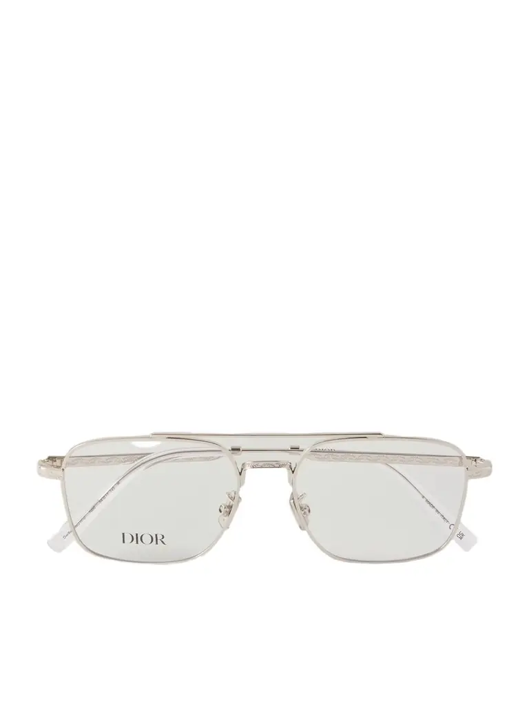 DIOR Eyewear DiorBotanicaO N1U Aviator-Style Silver-Tone Glasses - Men