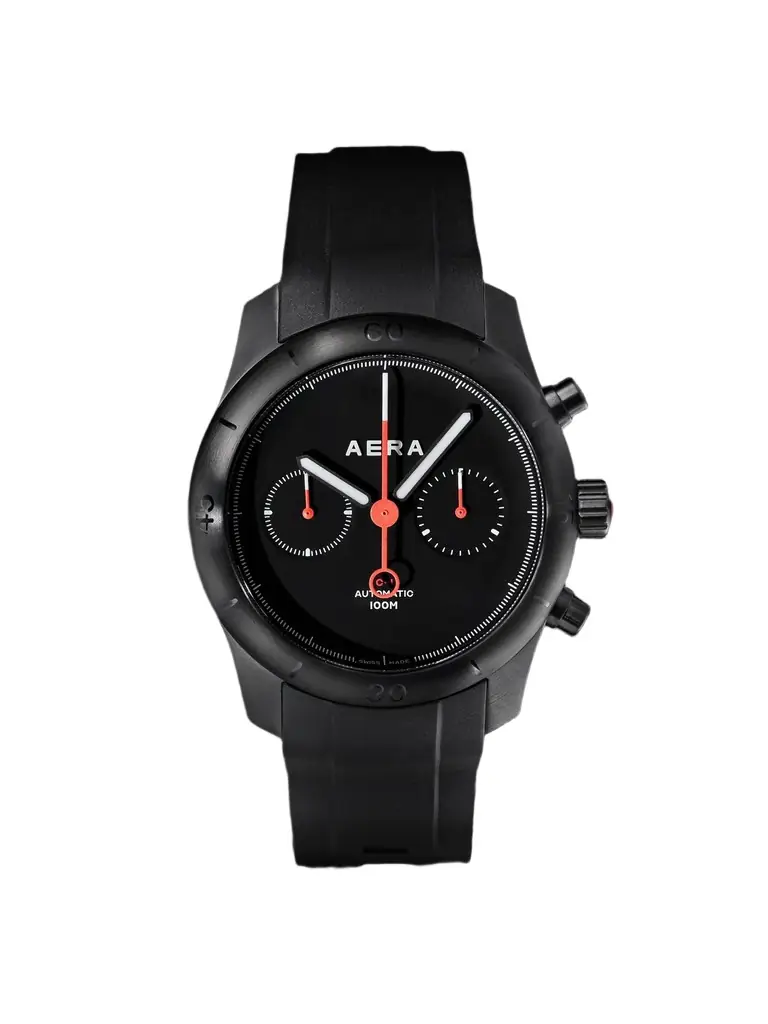 Aera C-1 Chrono Automatic Chronograph 42mm Stainless Steel and Scuba Watch, Ref. No. C-1 Shadow - Men