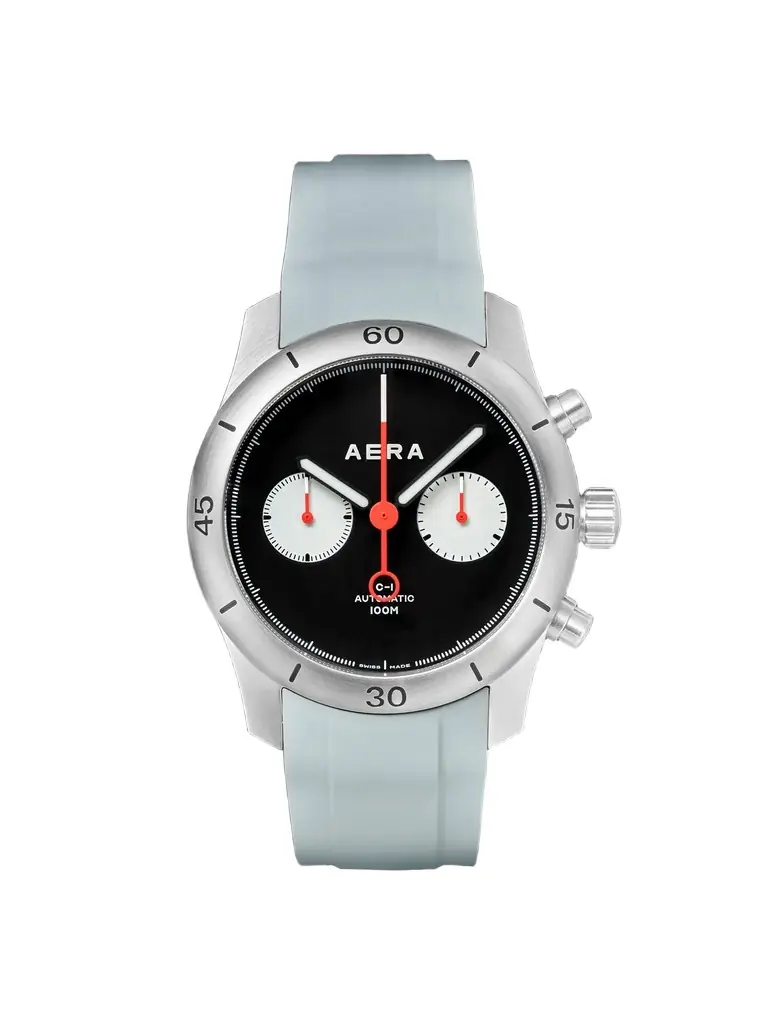 Aera C-1 Chrono Automatic Chronograph 42mm Stainless Steel and Leather Watch - Men