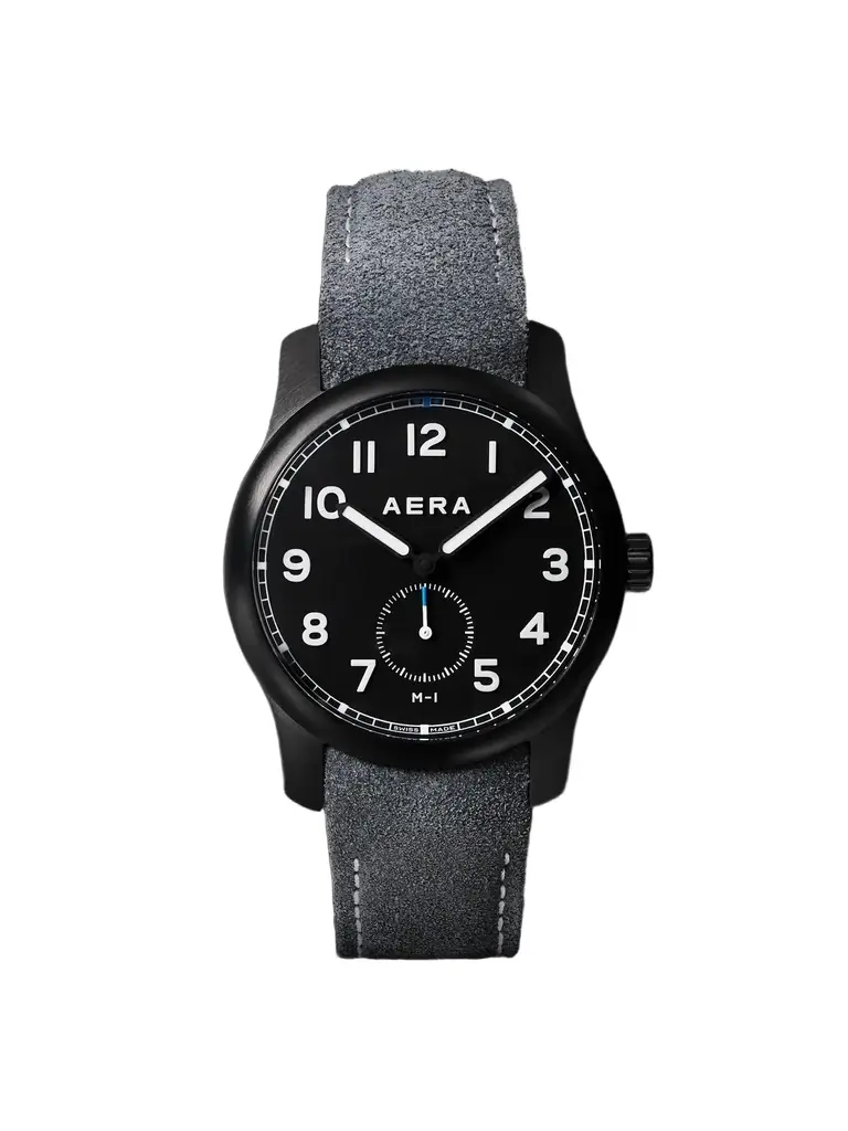 Aera M-1 Blackbird Manual 39mm PVD and Leather Watch - Men