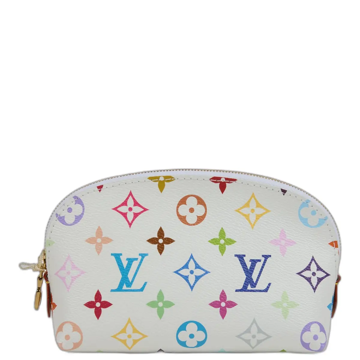 Louis Vuitton Louis Vuitton X Takashi Murakami Cosmetic Pouch PM White Multicolored Monogram Gold Hardware
