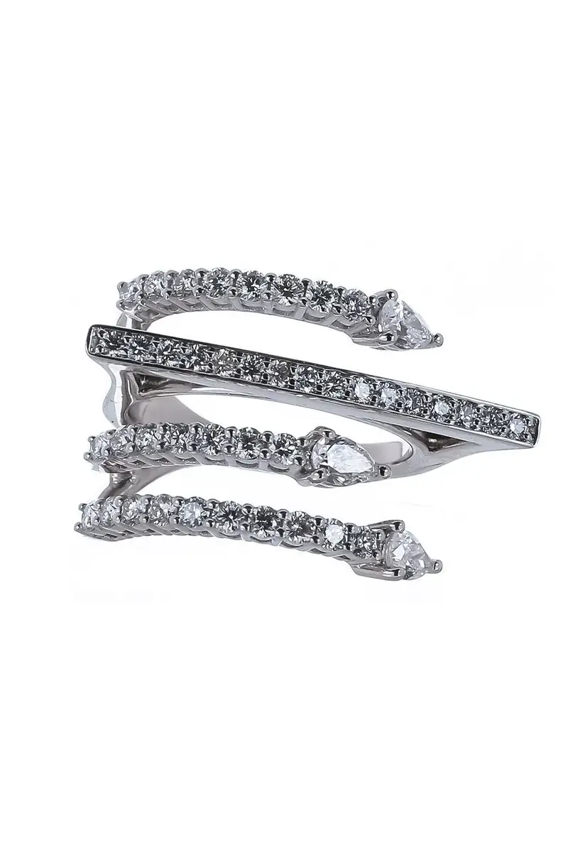 YEPREM Diamond Four Line Ring