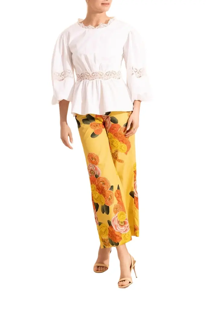 Giambattista Valli Floral Part Wide Leg Trouser