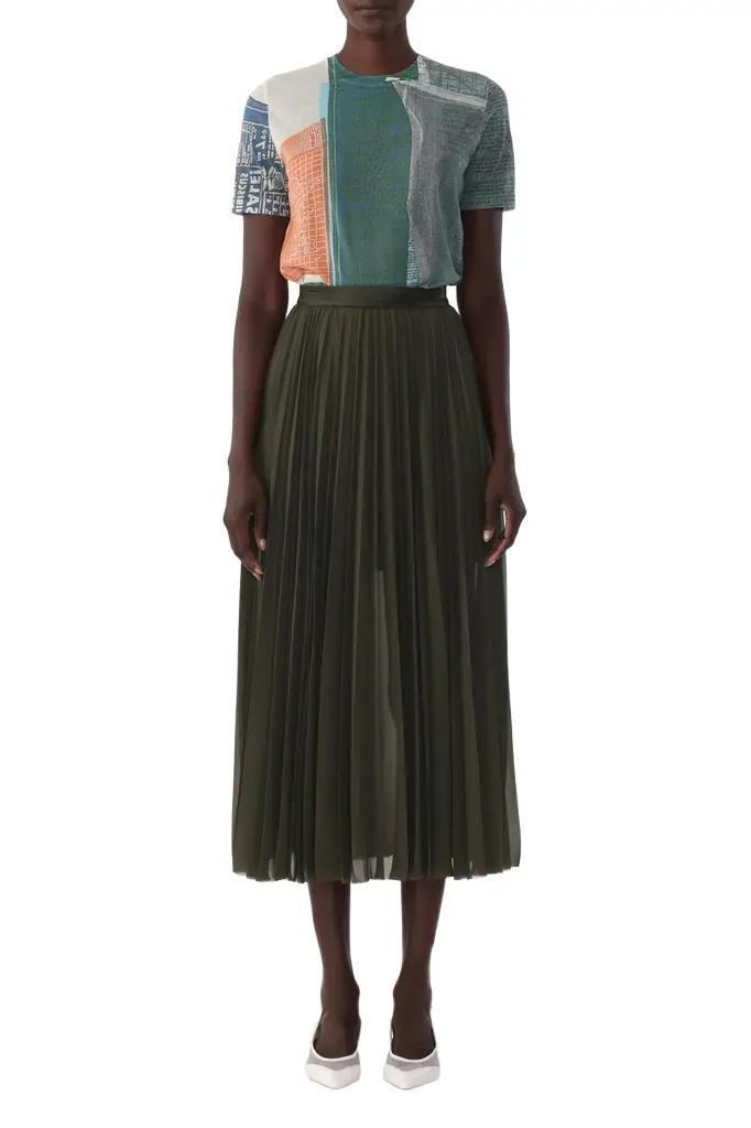 Jason Wu Collection CHIFFON PLEATED SKIRT