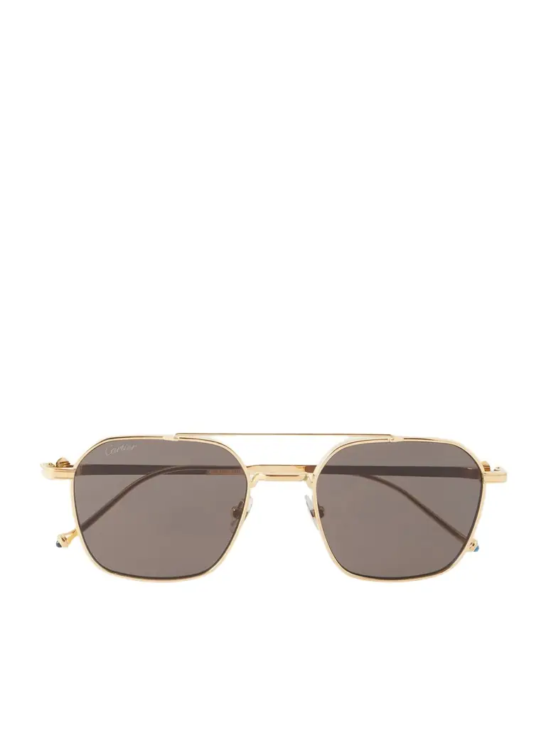 Cartier Eyewear Pasha Square-Frame Gold-Tone Sunglasses - Men