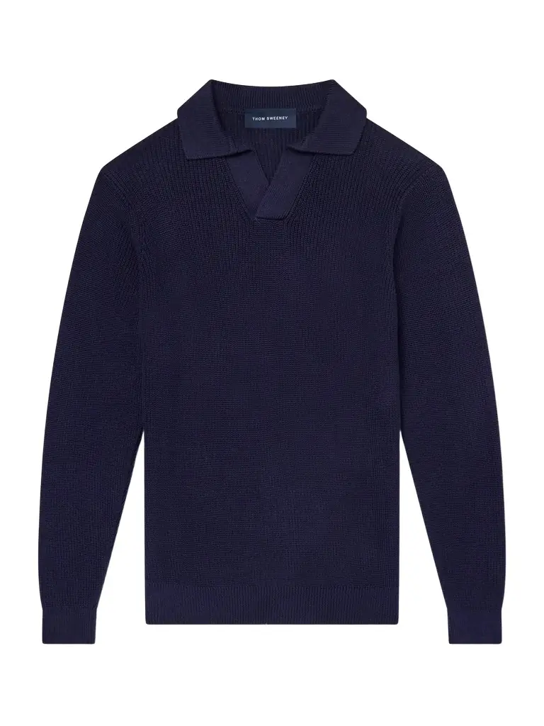 Thom Sweeney Cotton Polo Sweater - Men