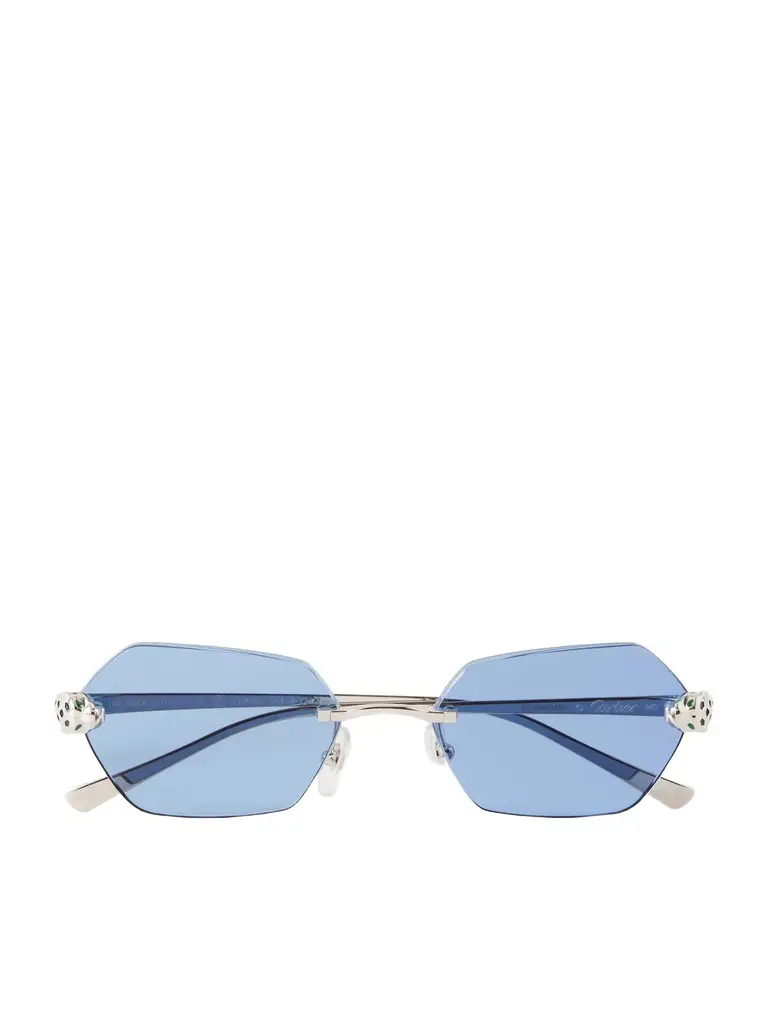 Cartier Eyewear Panthère de Cartier Rimless Silver-Tone Sunglasses - Men