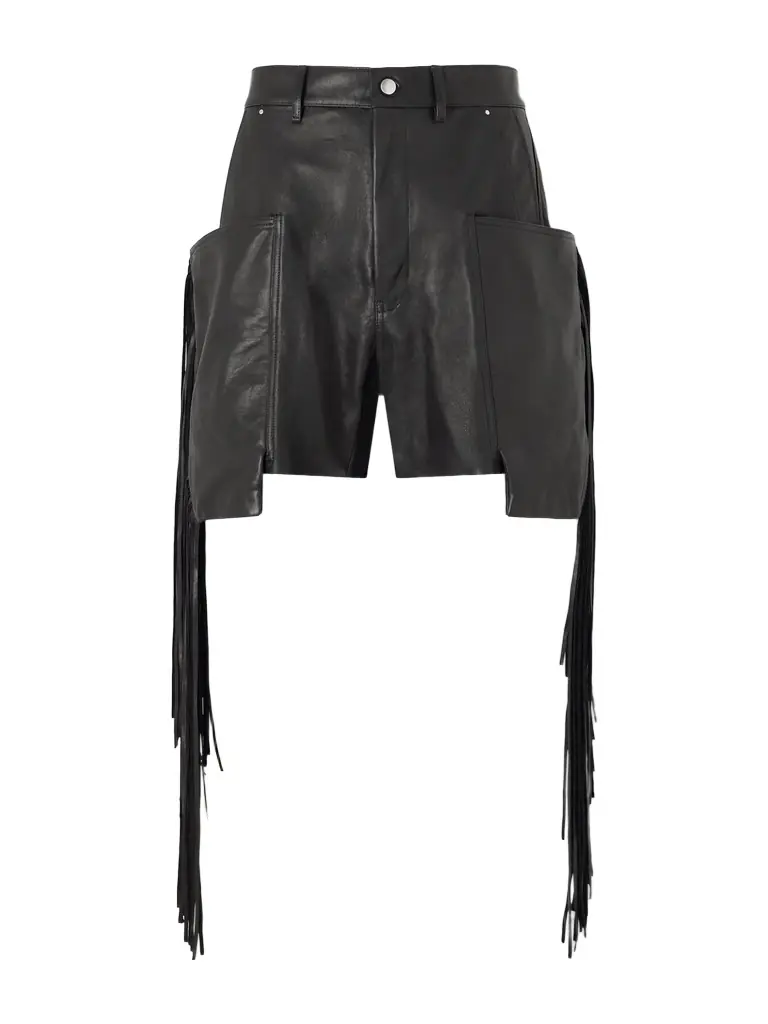 Rick Owens Fringed Leather Shorts - Men