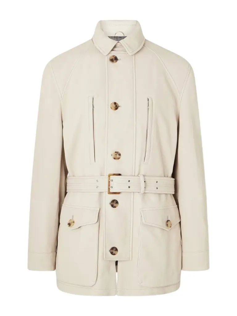 Brunello Cucinelli Belted Leather Jacket - Men