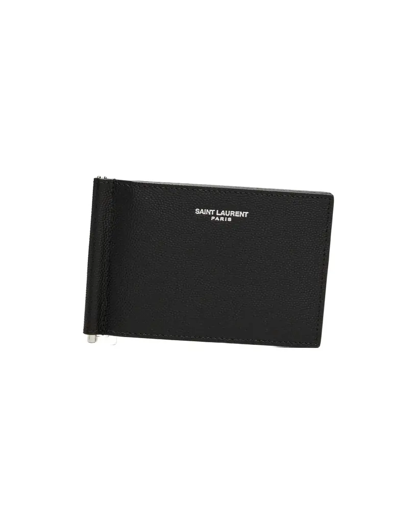Saint Laurent Men's YSL Leather Wallet w/ Money Clip