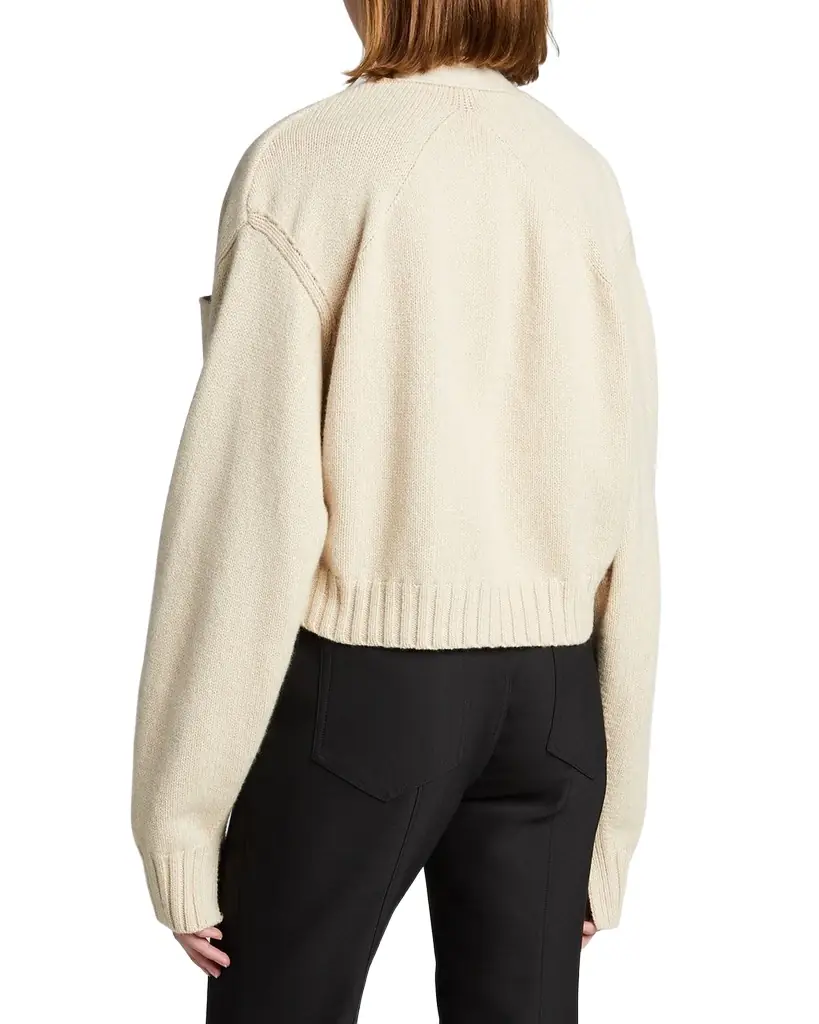 Proenza Schouler Solid Cropped Cashmere Cardigan