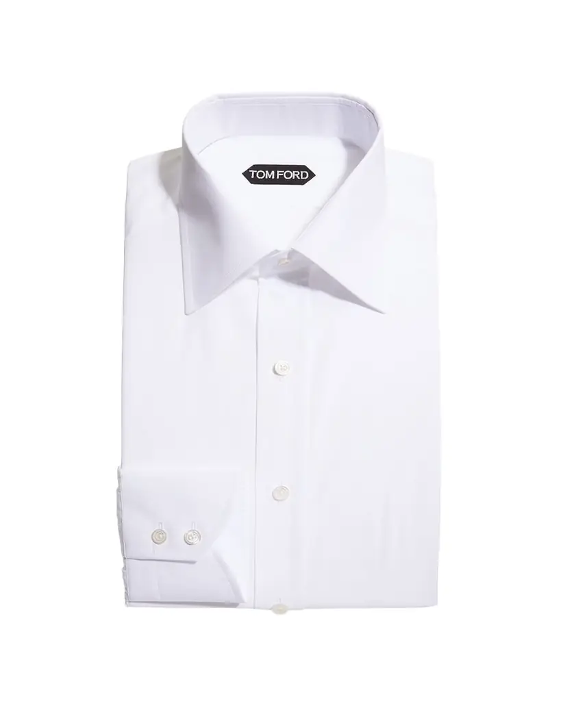 TOM FORD Men's Solid Cotton Dress Shirt