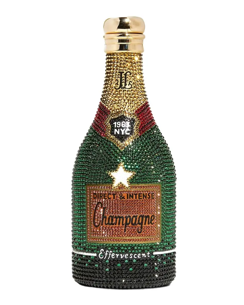 Judith Leiber Couture Cheers Champagne Bottle Crystal Clutch Bag