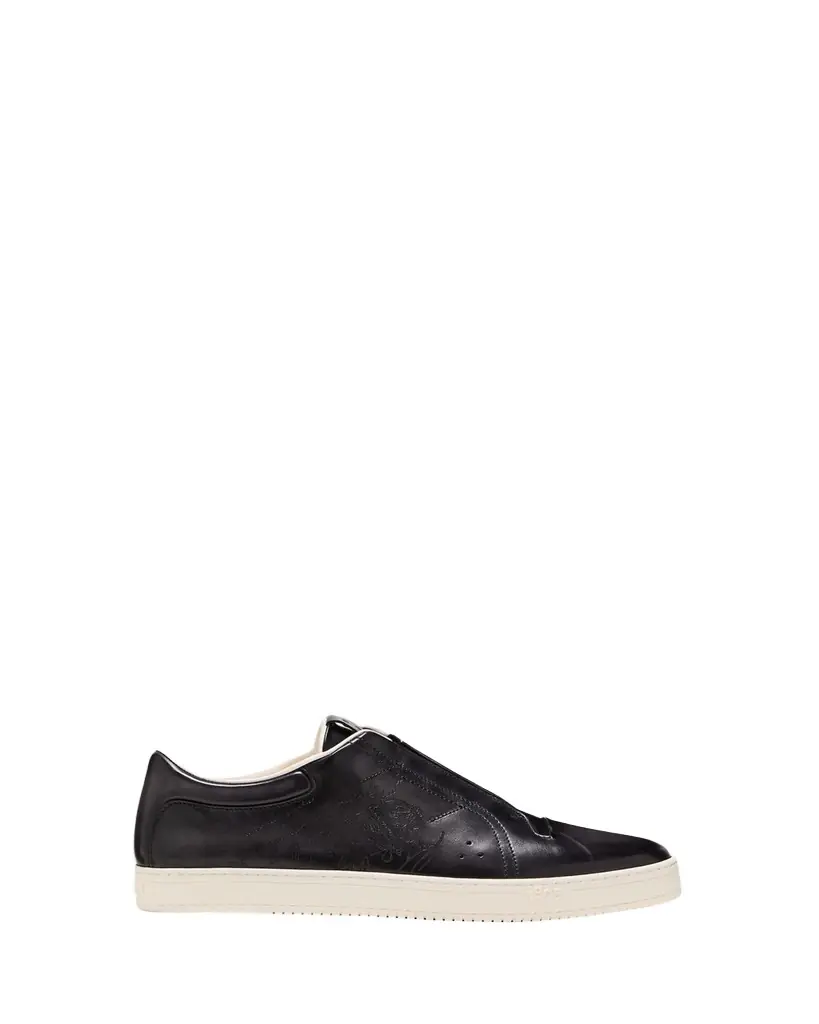 Berluti Men's Playtime Scritto Leather Slip-On Sneakers