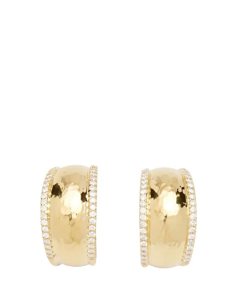 Ippolita 18K Stardust Goddess Hammered Dome Huggie Earrings