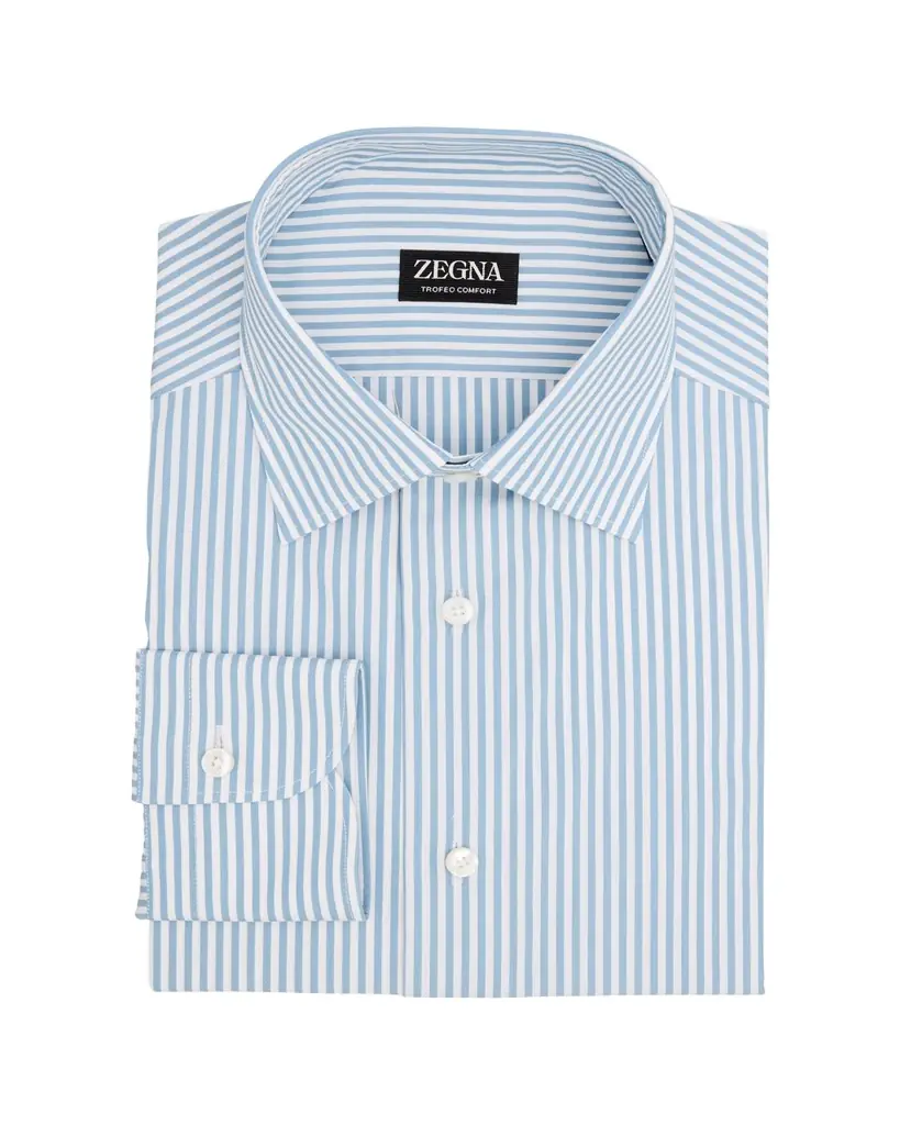 ZEGNA Men's Trofeo Cotton Stripe Dress Shirt