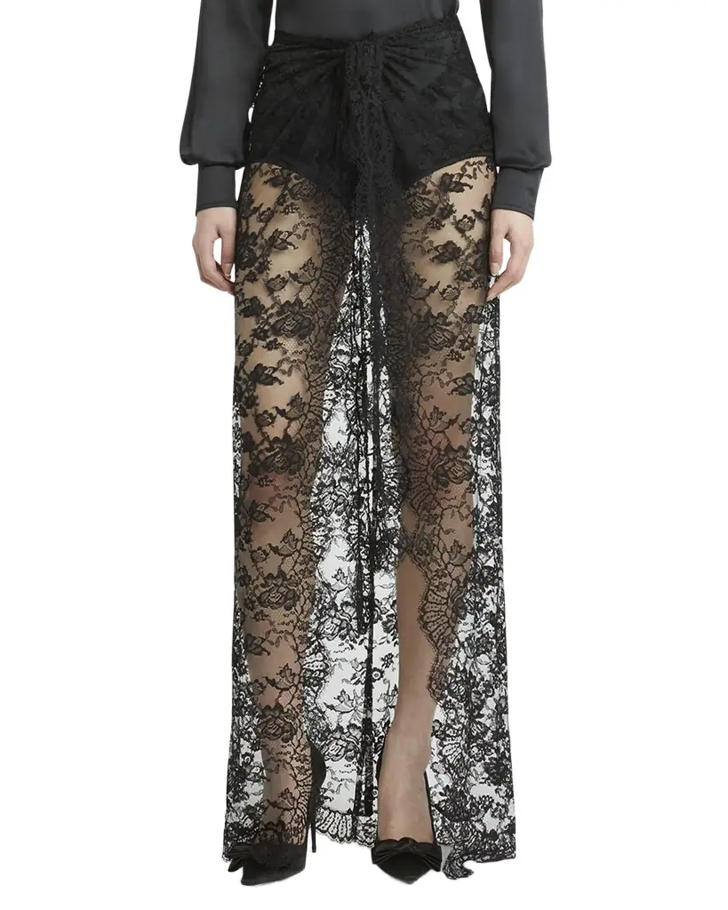 Dolce & Gabbana Chantilly Lace Scallop Maxi Skirt