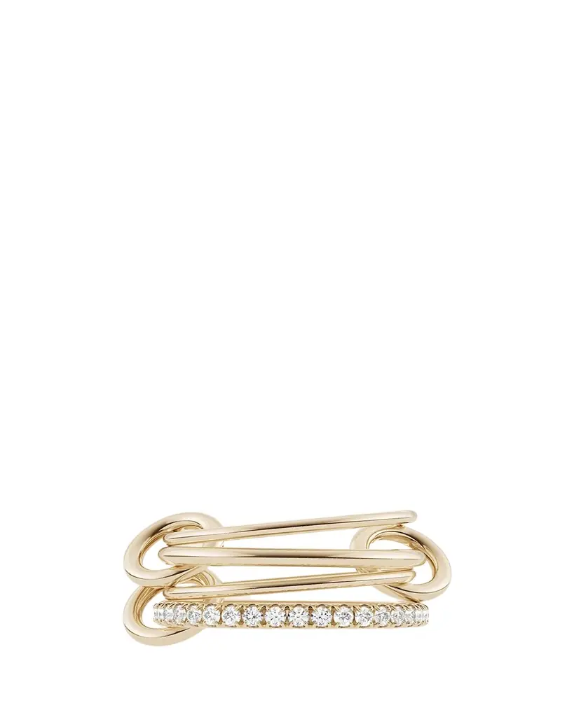 Spinelli Kilcollin Pisces Pave 18K Yellow Gold Ring with Diamonds